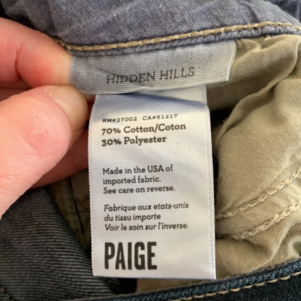 PAIGE | Hidden Hills Style Boot Cut Jeans, Dark Wash, Sz 31 - Picture 15 of 16
